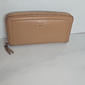 Kate Spade Camel Leather Zip Wallet